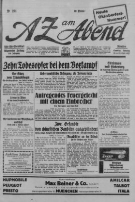 AZ am Abend (Allgemeine Zeitung) Samstag 24. September 1927