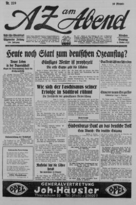 AZ am Abend (Allgemeine Zeitung) Dienstag 4. Oktober 1927