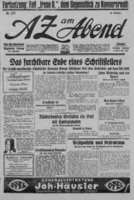 AZ am Abend (Allgemeine Zeitung) Samstag 8. Oktober 1927