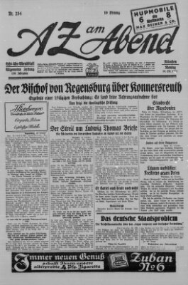 AZ am Abend (Allgemeine Zeitung) Montag 10. Oktober 1927