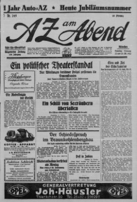 AZ am Abend (Allgemeine Zeitung) Samstag 22. Oktober 1927