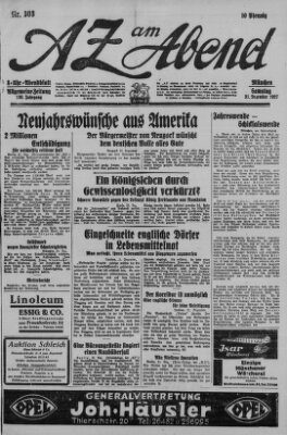 AZ am Abend (Allgemeine Zeitung) Samstag 31. Dezember 1927