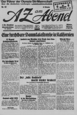 AZ am Abend (Allgemeine Zeitung) Mittwoch 14. März 1928