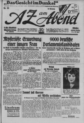 AZ am Abend (Allgemeine Zeitung) Samstag 21. April 1928