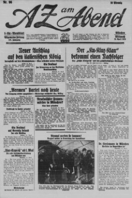 AZ am Abend (Allgemeine Zeitung) Mittwoch 25. April 1928