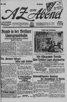 AZ am Abend (Allgemeine Zeitung) Donnerstag 21. Juni 1928