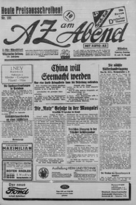 AZ am Abend (Allgemeine Zeitung) Samstag 18. August 1928