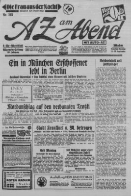 AZ am Abend (Allgemeine Zeitung) Samstag 15. September 1928