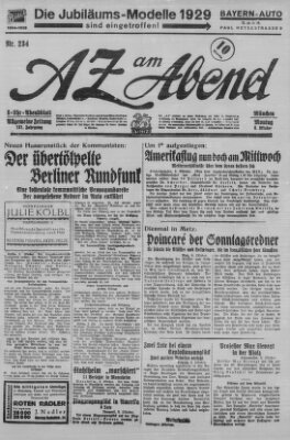 AZ am Abend (Allgemeine Zeitung) Montag 8. Oktober 1928