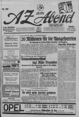 AZ am Abend (Allgemeine Zeitung) Sonntag 18. November 1928