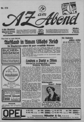 AZ am Abend (Allgemeine Zeitung) Dienstag 20. November 1928