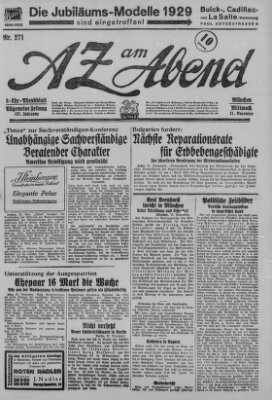 AZ am Abend (Allgemeine Zeitung) Mittwoch 21. November 1928