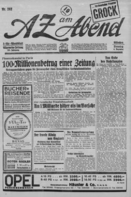 AZ am Abend (Allgemeine Zeitung) Dienstag 4. Dezember 1928