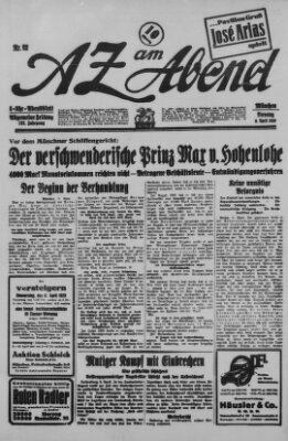 AZ am Abend (Allgemeine Zeitung) Dienstag 9. April 1929