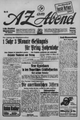 AZ am Abend (Allgemeine Zeitung) Donnerstag 11. April 1929