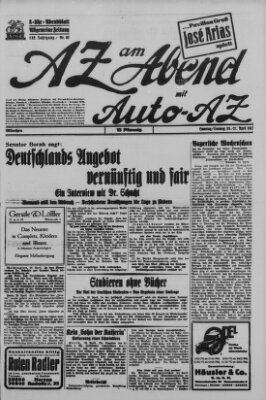 AZ am Abend (Allgemeine Zeitung) Sonntag 21. April 1929