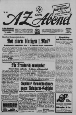 AZ am Abend (Allgemeine Zeitung) Montag 22. April 1929