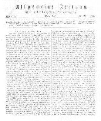 Allgemeine Zeitung Montag 24. Oktober 1825