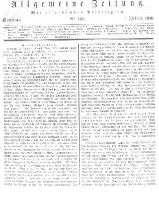 Allgemeine Zeitung Sonntag 4. Juli 1830