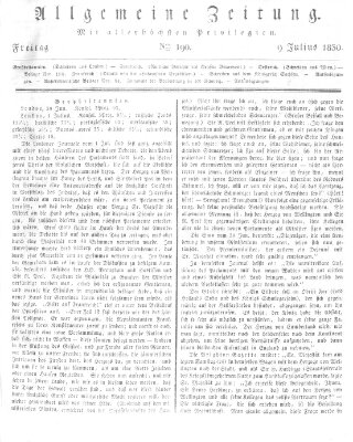 Allgemeine Zeitung Freitag 9. Juli 1830