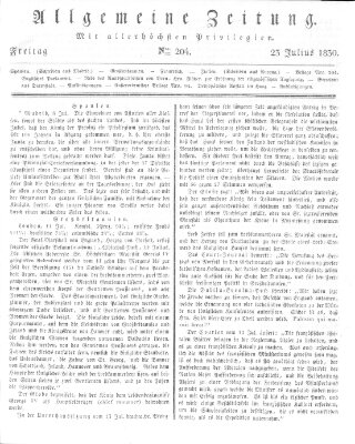 Allgemeine Zeitung Freitag 23. Juli 1830