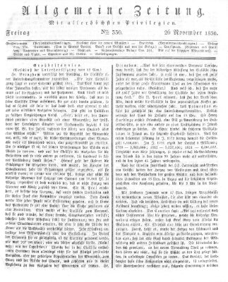 Allgemeine Zeitung Freitag 26. November 1830