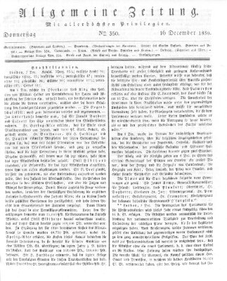 Allgemeine Zeitung Donnerstag 16. Dezember 1830