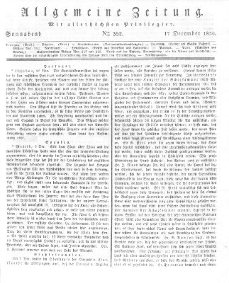 Allgemeine Zeitung Samstag 18. Dezember 1830