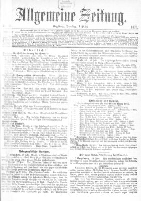 Allgemeine Zeitung Dienstag 1. März 1870