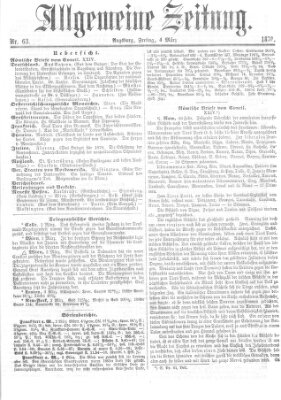 Allgemeine Zeitung Freitag 4. März 1870