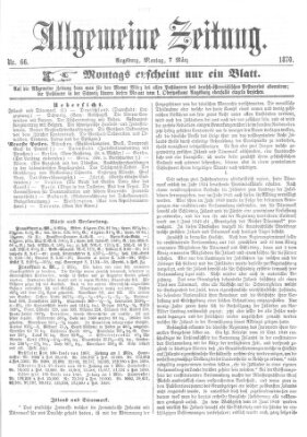 Allgemeine Zeitung Montag 7. März 1870