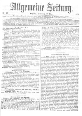 Allgemeine Zeitung Donnerstag 10. März 1870