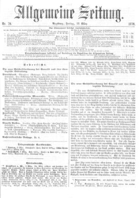 Allgemeine Zeitung Freitag 11. März 1870