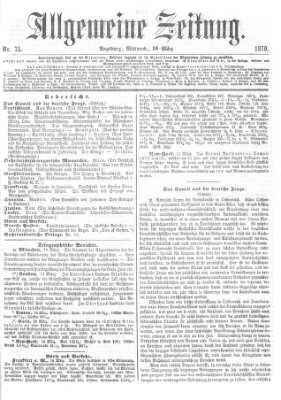 Allgemeine Zeitung Mittwoch 16. März 1870