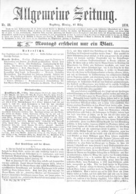 Allgemeine Zeitung Montag 21. März 1870