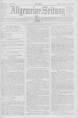 Allgemeine Zeitung Montag 21. Januar 1907