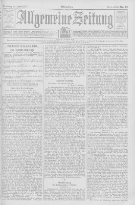 Allgemeine Zeitung Samstag 26. Januar 1907