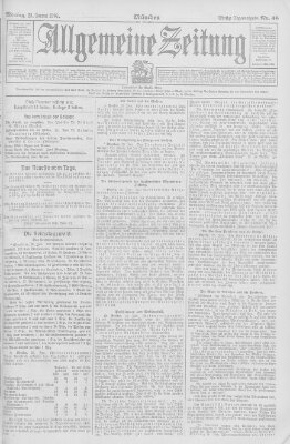 Allgemeine Zeitung Montag 28. Januar 1907