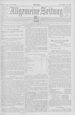 Allgemeine Zeitung Donnerstag 7. Februar 1907