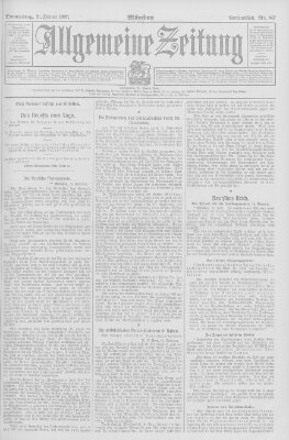 Allgemeine Zeitung Donnerstag 21. Februar 1907