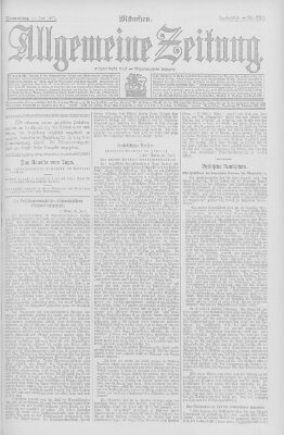 Allgemeine Zeitung Donnerstag 27. Juni 1907