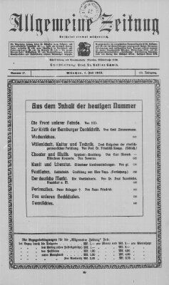 Allgemeine Zeitung Montag 1. Juli 1918