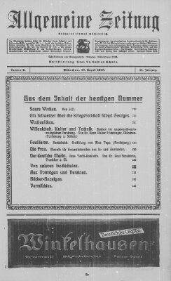 Allgemeine Zeitung Sonntag 18. August 1918
