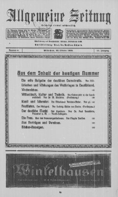 Allgemeine Zeitung Sonntag 27. Oktober 1918