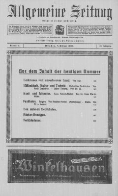 Allgemeine Zeitung Sonntag 8. Februar 1920