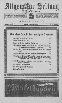 Allgemeine Zeitung Sonntag 28. März 1920