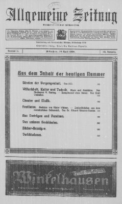 Allgemeine Zeitung Sonntag 18. April 1920