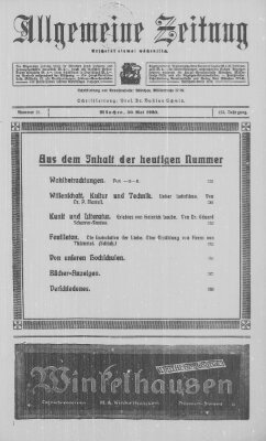 Allgemeine Zeitung Sonntag 30. Mai 1920