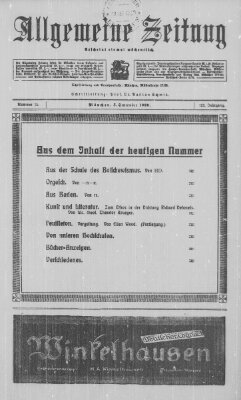 Allgemeine Zeitung Sonntag 5. September 1920