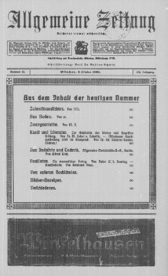 Allgemeine Zeitung Sonntag 3. Oktober 1920